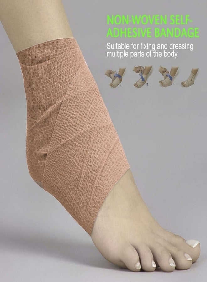 MuscleFix Self-Adhesive Cohesive Bandage Wrap – 15cm x 4.5m – Breathable, Non-Woven First Aid Tape for Humans & Pets (Dogs, Cats, Birds) – Sports, Wrist Support, Swelling (Pack Of 4, Beige) - Image 2