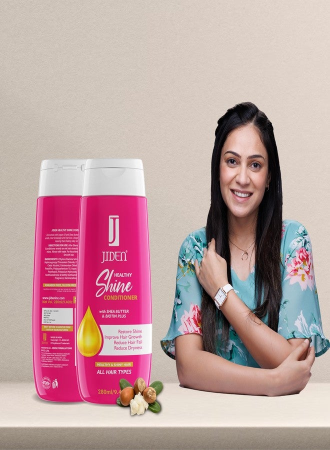JIDEN Healthy Shine Conditioner with Shea Butter and Argon Oil - 280 ml, Shiny and Silky-Smooth Hair, Reduces Hair Frizz, Tangles and Dullness, Suitable for All Hair Type, Conditioner for Men & Women - Image 4