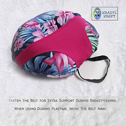 Kradyl Kroft 5in1 Baby Feeding Pillow with 100% Cotton Removable Cover | Breastfeeding Pillow | Nursing Pillow with Belt and Hoop (Nova) - Image 4