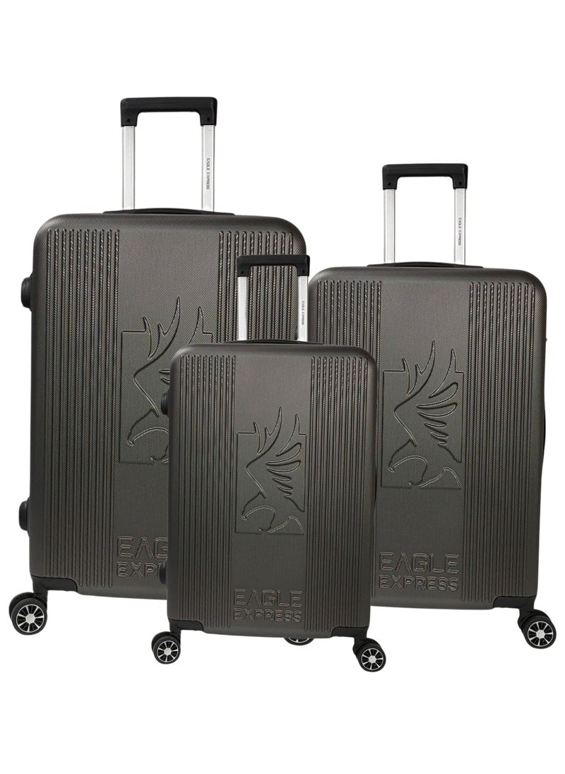 Eagle Express RAMBLE ABS HARD TROLLEY 20,24,28 inch 3 Piece Set GREY  - Image 1