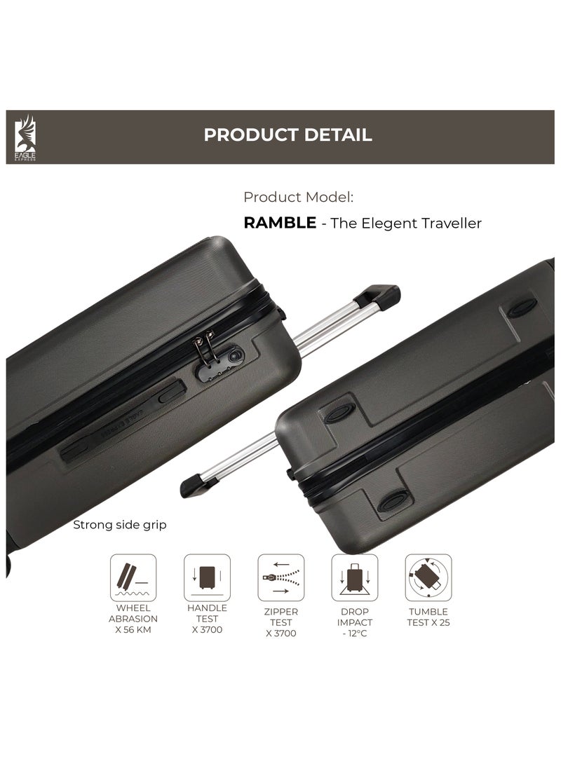 Eagle Express RAMBLE ABS HARD TROLLEY 20,24,28 inch 3 Piece Set GREY  - Image 4