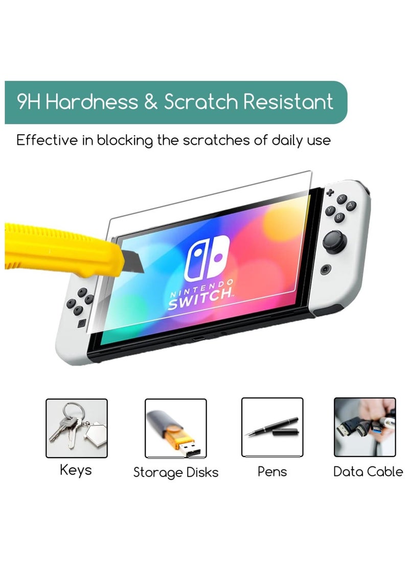 Generic 2-Pack Tempered Glass Screen Protector Compatible with Nintendo Switch OLED model , 9H Ultra Clear & Hardness & Scratch Resistant & Easy Installation  - Image 3