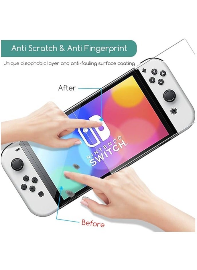 Generic 2-Pack Tempered Glass Screen Protector Compatible with Nintendo Switch OLED model , 9H Ultra Clear & Hardness & Scratch Resistant & Easy Installation  - Image 2