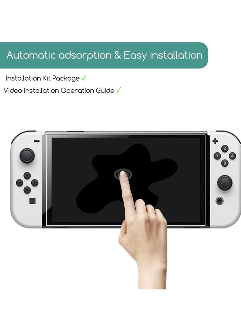 Generic 2-Pack Tempered Glass Screen Protector Compatible with Nintendo Switch OLED model , 9H Ultra Clear & Hardness & Scratch Resistant & Easy Installation  - Image 4