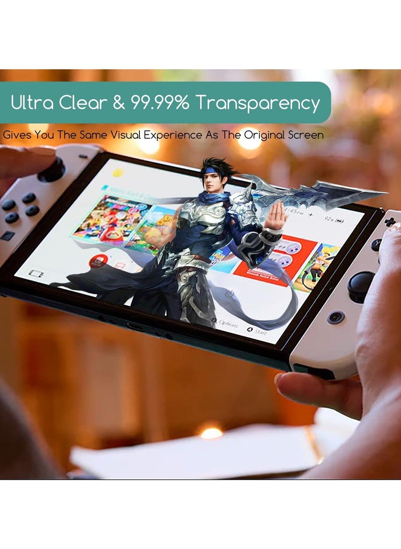 Generic 2-Pack Tempered Glass Screen Protector Compatible with Nintendo Switch OLED model , 9H Ultra Clear & Hardness & Scratch Resistant & Easy Installation  - Image 5