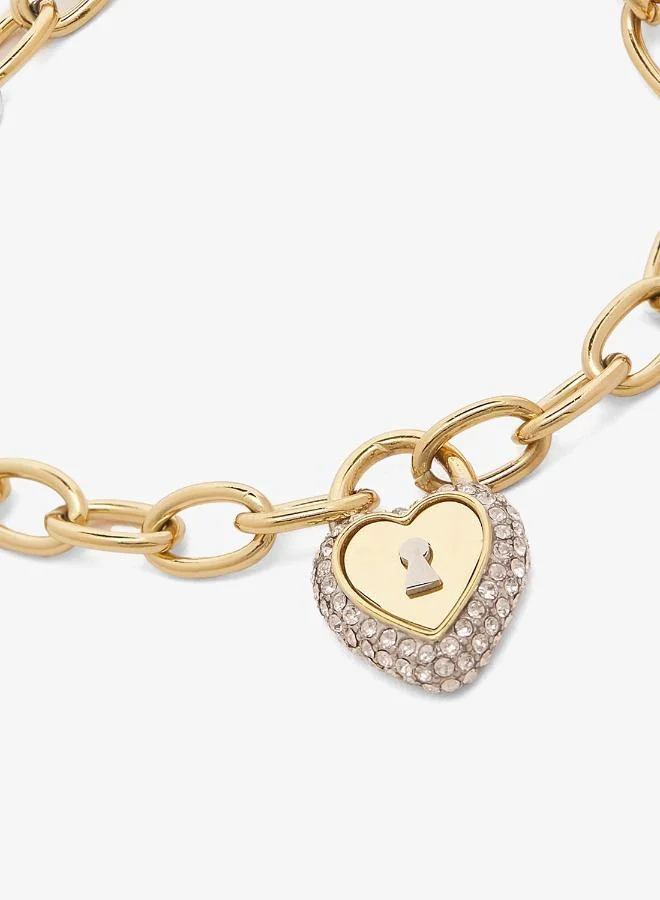 GUESS Heart Lock Bracelet And  Studs