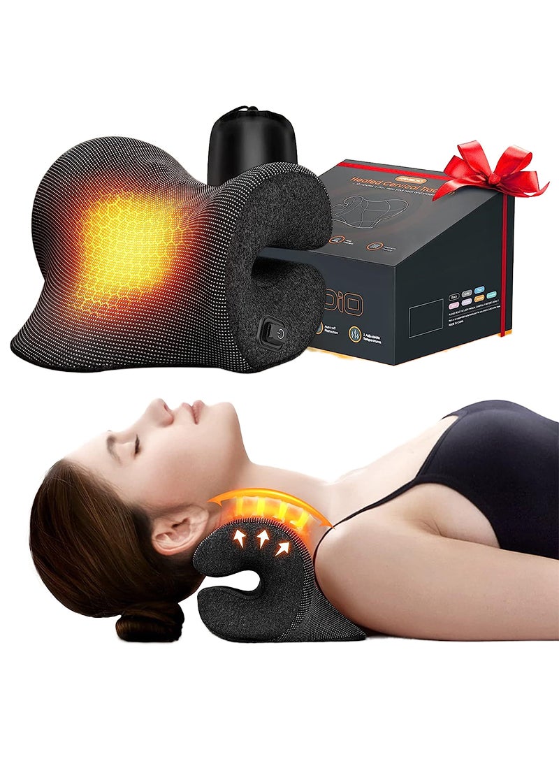 ETG Deep Neck Pain Relief w/Conductive Magnetic Therapy Heated Neck Stretcher, Graphene-Tech Instant Heating Cervical Traction Device Pillow, Smart Control Neck Hump Corrector Relax Gifts For TMJ Migraine  - Image 1