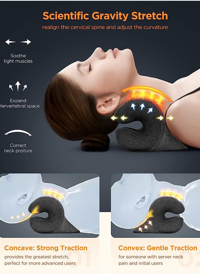 ETG Deep Neck Pain Relief w/Conductive Magnetic Therapy Heated Neck Stretcher, Graphene-Tech Instant Heating Cervical Traction Device Pillow, Smart Control Neck Hump Corrector Relax Gifts For TMJ Migraine  - Image 3