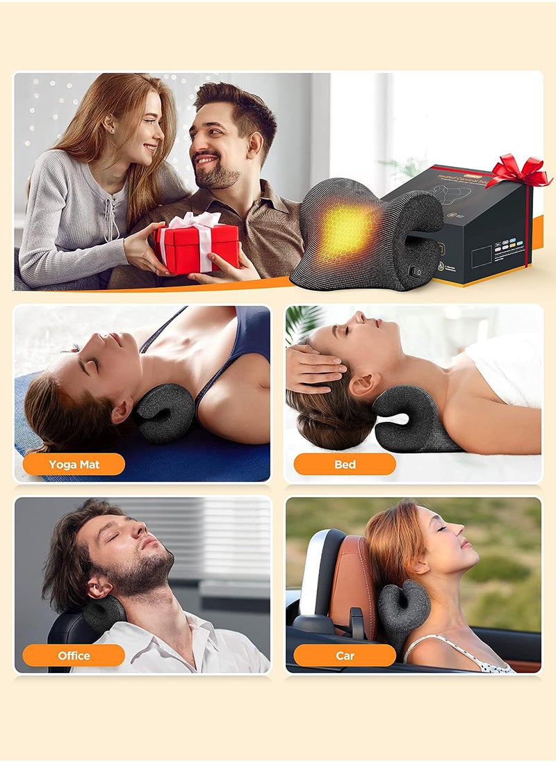 ETG Deep Neck Pain Relief w/Conductive Magnetic Therapy Heated Neck Stretcher, Graphene-Tech Instant Heating Cervical Traction Device Pillow, Smart Control Neck Hump Corrector Relax Gifts For TMJ Migraine  - Image 2