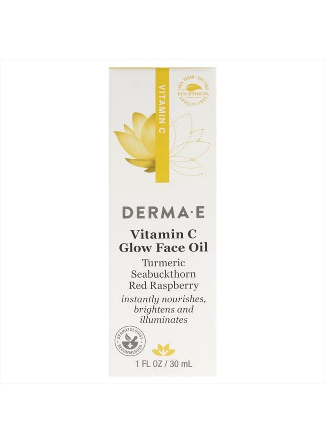 derma-e Vitamin C Glow Face Oil – Facial Oil Instantly Nourishes, Brightens and Illuminates for a Radiant Glow – Extreme Glow Oil for Face with Turmeric, Seabuckthorn and Red Raspberry, 1 Fl Oz - Image 3