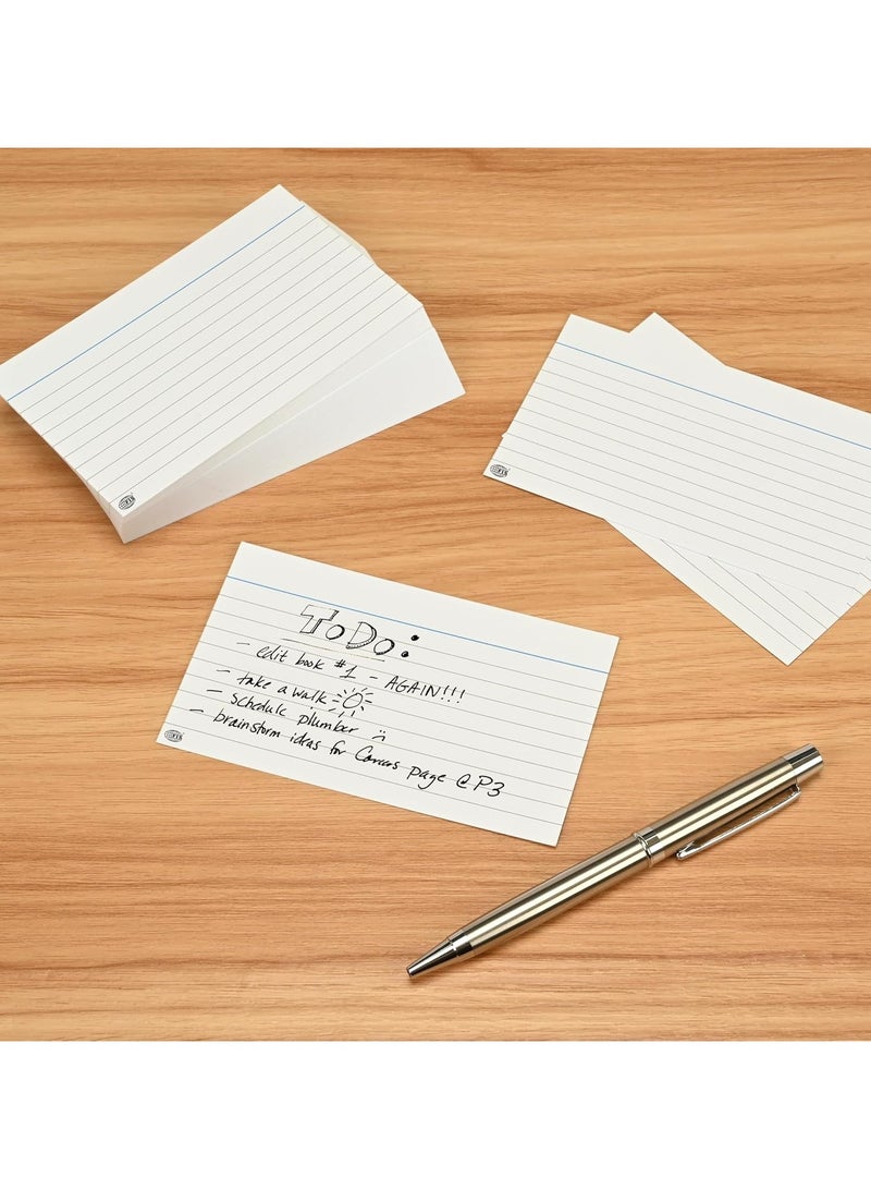 FIS® Ruled Record Cards or Index Cards, Size:6"x4" Inches (152x102mm), Two Sides Single Ruled, 180gsm, 100 Sheets Per Packet, Packet of 3 Pieces, White Color-FSIC64-180-3 - Image 2