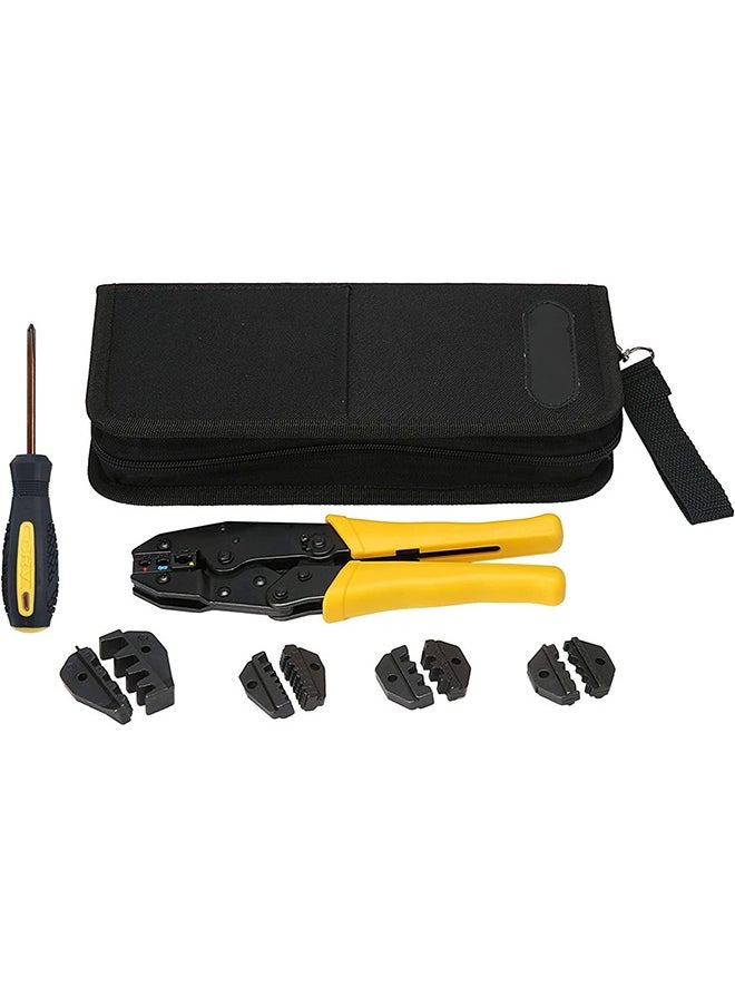 Arabest Crimping Tool Set Ratcheting Wire Crimper Tool with 5 PCS Interchangeable Dies Ratchet Crimping Tool Kit For Heat Shrink Connectors, Non-Insulated, Insulated, Ferrule Terminals  - Image 4