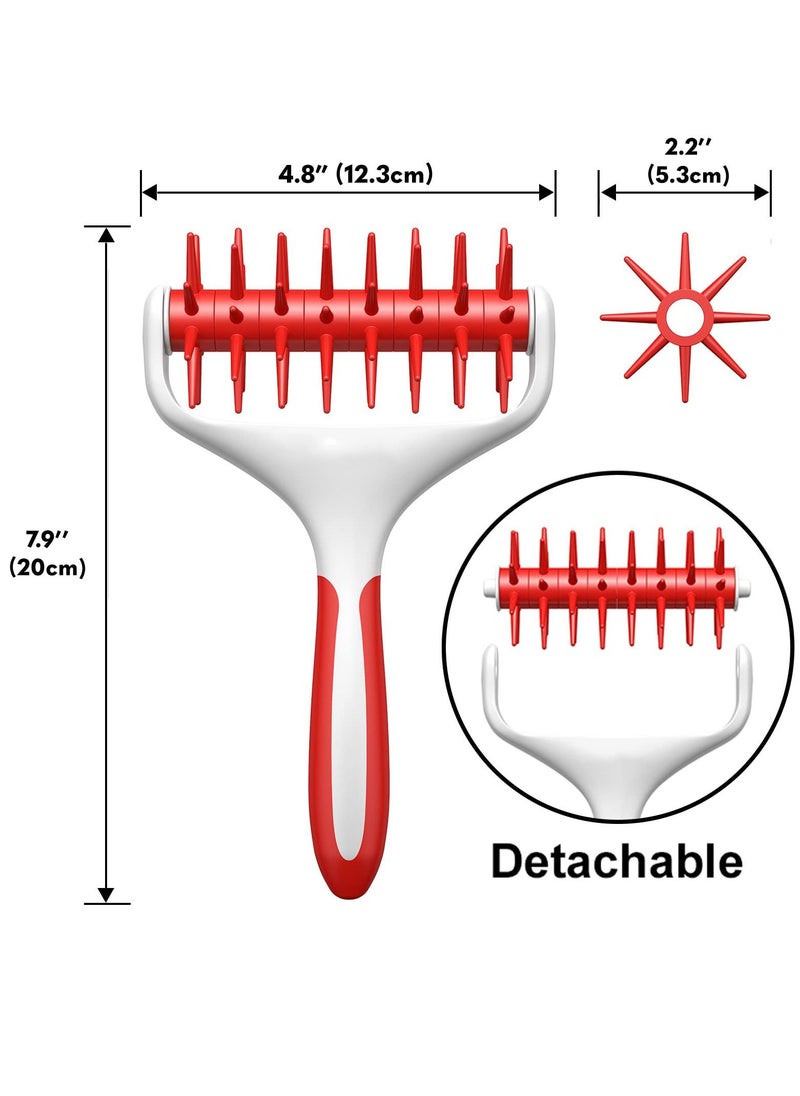 Y&D - Pizza Dough Roller and Docker Set, Docking Tool for Home & Commercial Kitchen - Making Accessories That Prevent from Blistering, Time-saver Docker, Red - Image 1