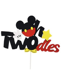 Oh Twodles Cake Topper, Mickey Themed 2Nd Birthday Cake Decor, Second Birthday Party Supplies