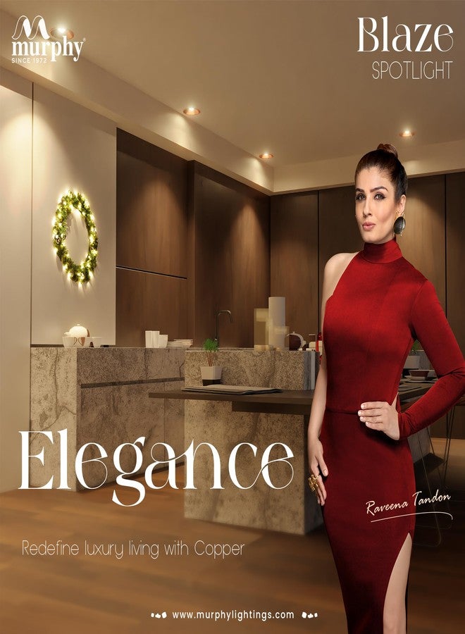 مورفي مصباح مورفي بليز COB بقوة 12 واط، هيكل أسود، طلاء نحاسي كامل، لون ذهبي وردي: أبيض دافئ، عبوة من قطعة واحدة - Image 3