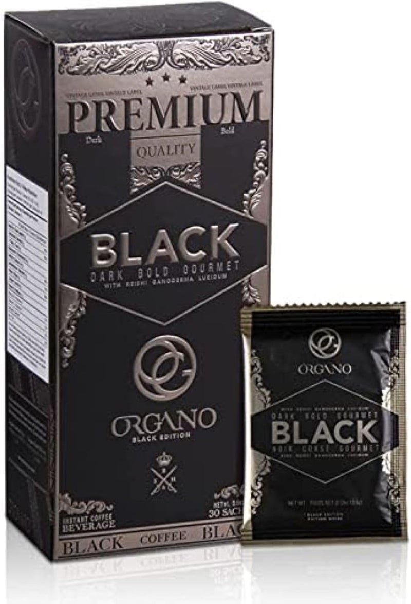 Organo Gold Premium Organic Ganoderma Black Coffee - Instant Coffee with Ganoderma Lucidum (30 Sachets) - Image 1