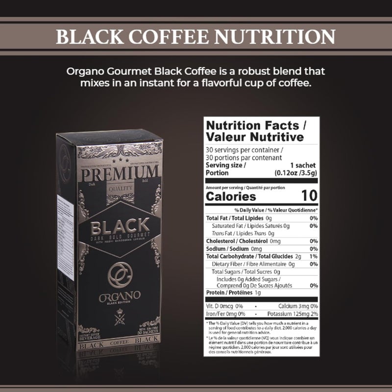 Organo Gold Premium Organic Ganoderma Black Coffee - Instant Coffee with Ganoderma Lucidum (30 Sachets) - Image 3