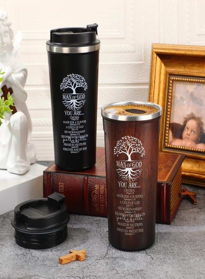 Ziliny 2 Pcs Christian Gifts for Men 17 oz Coffee Tumbler Inspirational Man of God Mugs Stainless Steel Tumbler with Lid Christmas Religious Spiritual Gift Set - Image 4