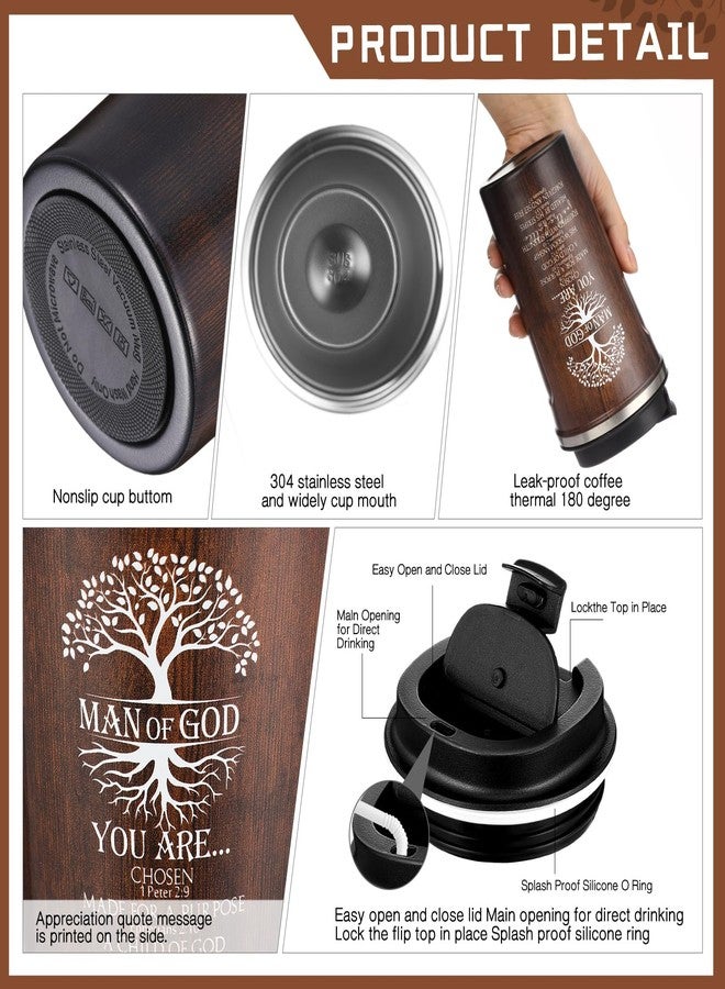 Ziliny 2 Pcs Christian Gifts for Men 17 oz Coffee Tumbler Inspirational Man of God Mugs Stainless Steel Tumbler with Lid Christmas Religious Spiritual Gift Set - Image 3