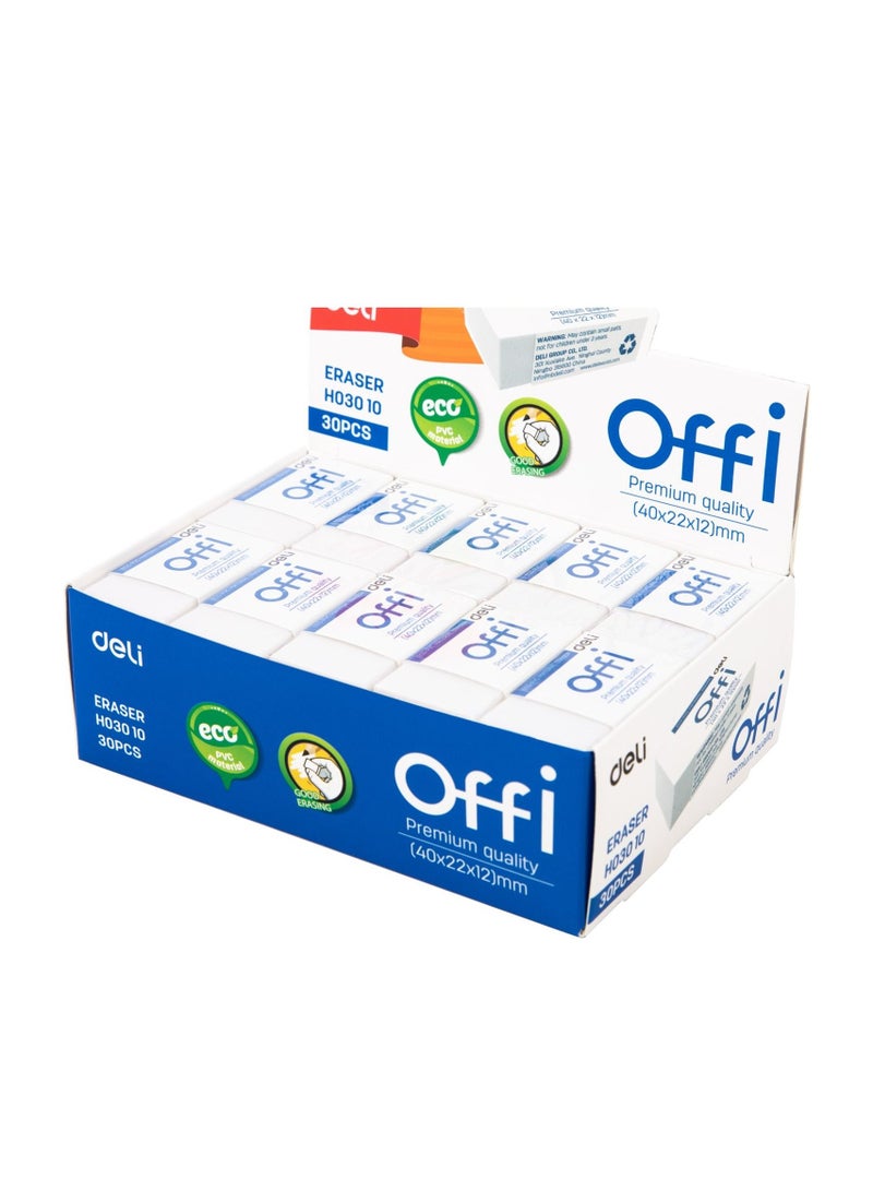 Deli 30-Piece Office Pencil Erasers - Image 2