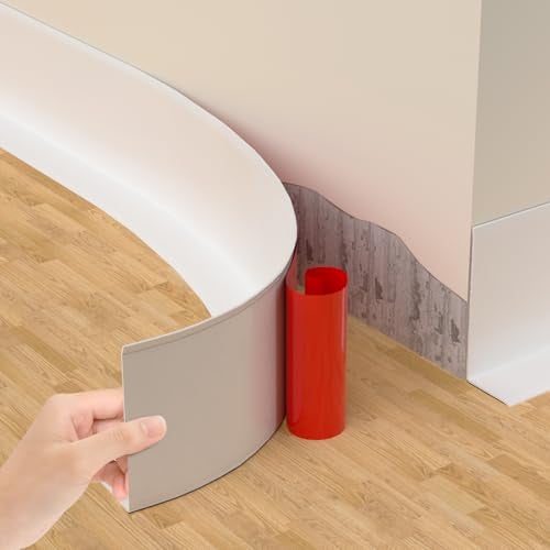 Nayotaa Self-Adhesive Flexible Baseboard Molding Trim – 20 Ft Vinyl Wall Base for Curved Walls and Uneven Floors, Protect or Decorate Apartment, Kitchen, Bathroom Walls, Waterproof Peel and Stick Installation - Image 1