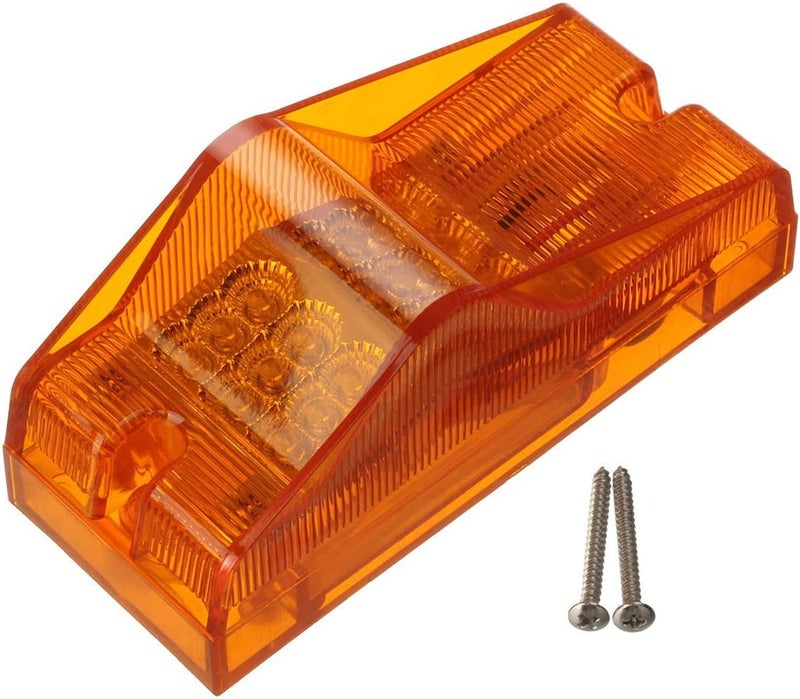 Partsam 18 LED Trailer Bus Mid Turn Signal Marker Light (amber) Side Mount P/T/C Light Clearance with Reflector Replacement for Freightliner Sleepers Side Marker/Turn Signals, 3 wires - Image 1