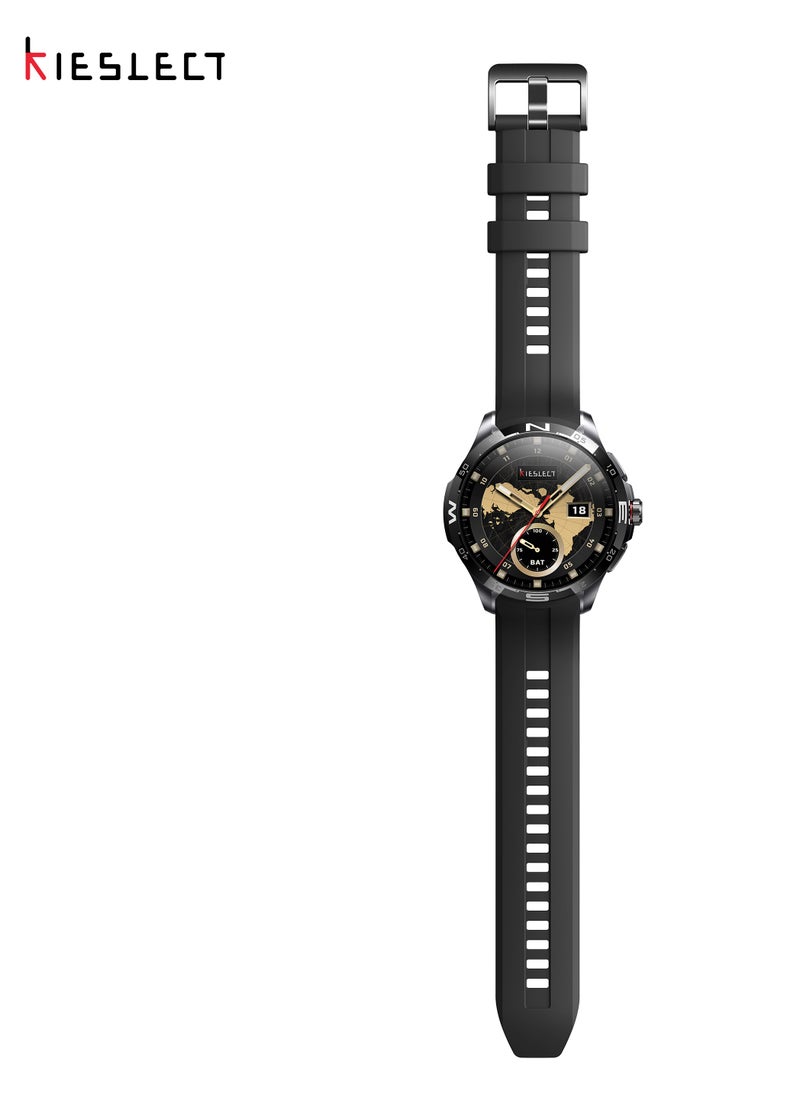 KIESLECT - Smart Calling Watch Actor with Ceramic Bezel, 1.6" LTPO AMOLED Display, GPS, 5 ATM Waterproof, Music Storage, 150+ Sport Modes, Compatible with iOS & Android - Image 1