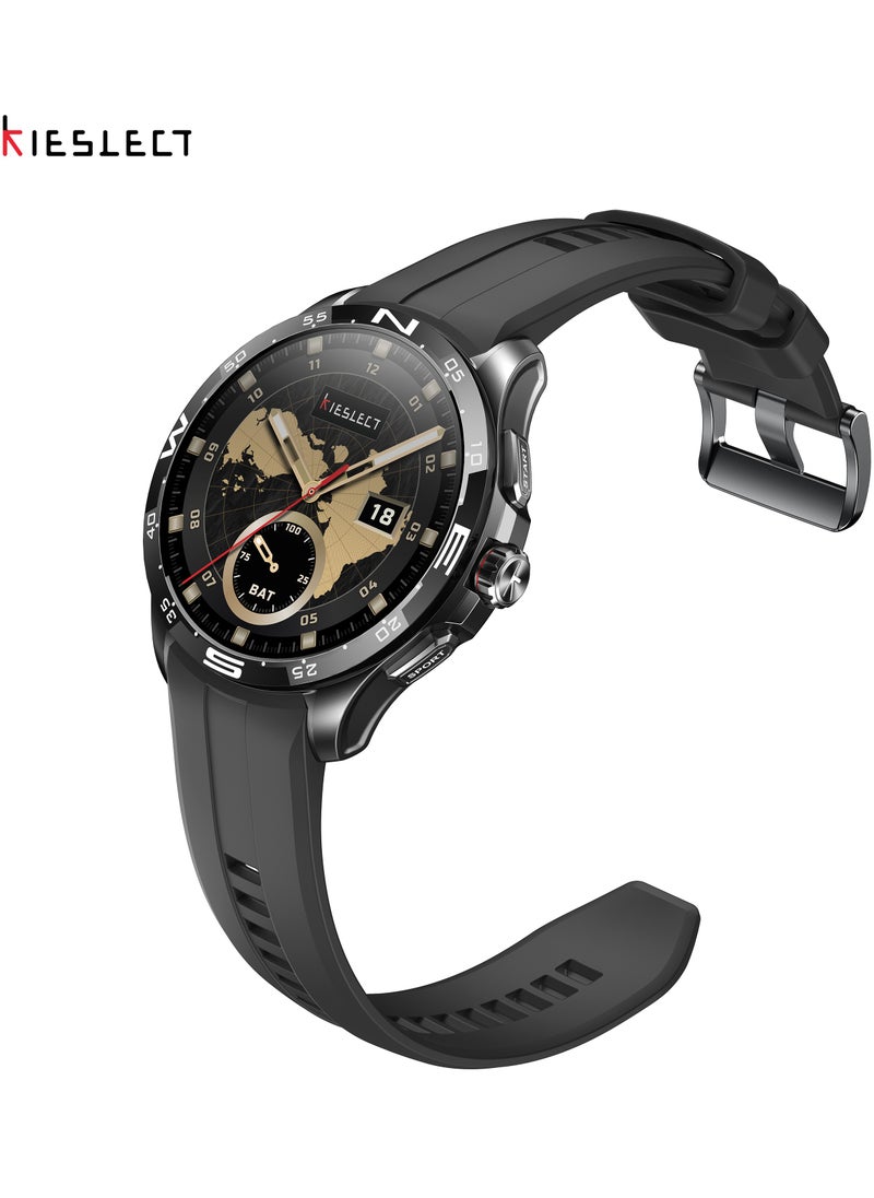 KIESLECT - Smart Calling Watch Actor with Ceramic Bezel, 1.6" LTPO AMOLED Display, GPS, 5 ATM Waterproof, Music Storage, 150+ Sport Modes, Compatible with iOS & Android - Image 1