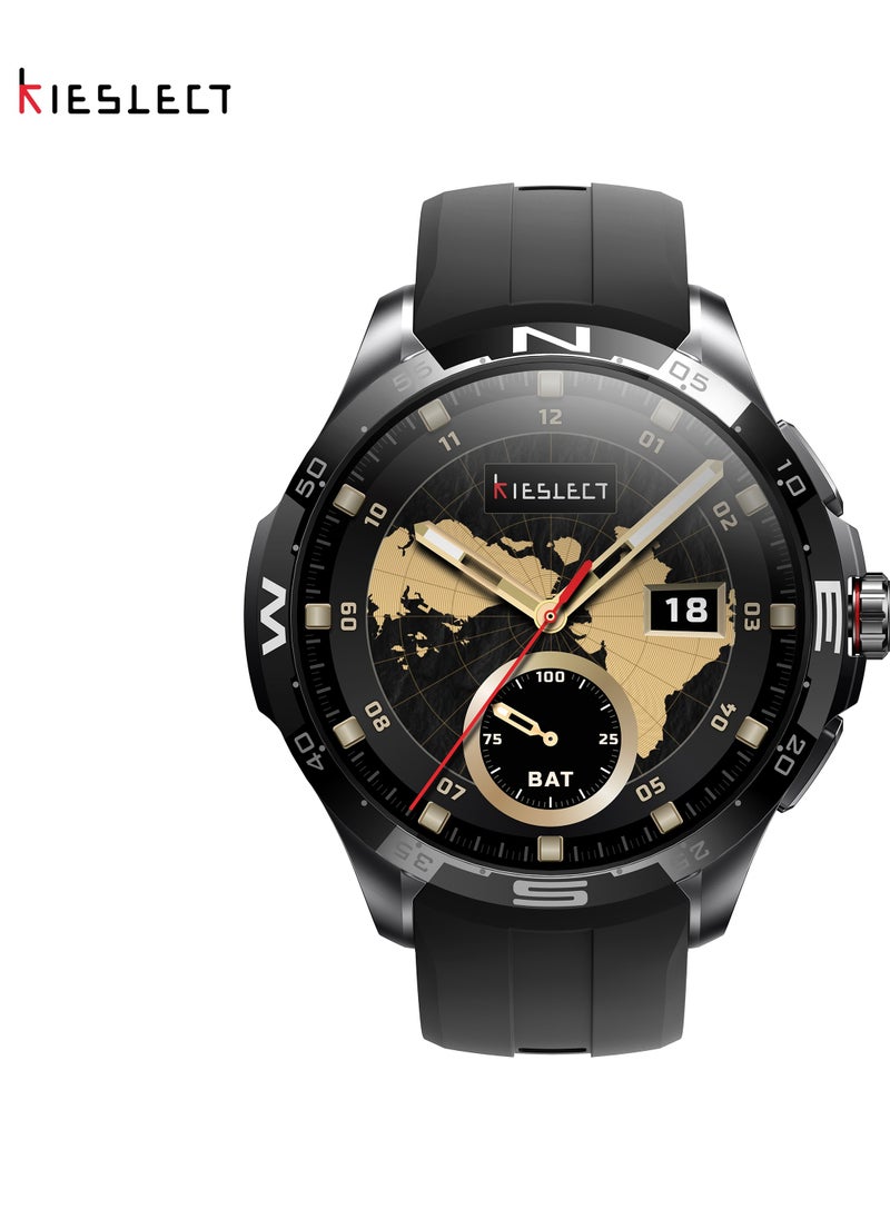 KIESLECT - Smart Calling Watch Actor with Ceramic Bezel, 1.6" LTPO AMOLED Display, GPS, 5 ATM Waterproof, Music Storage, 150+ Sport Modes, Compatible with iOS & Android - Image 1