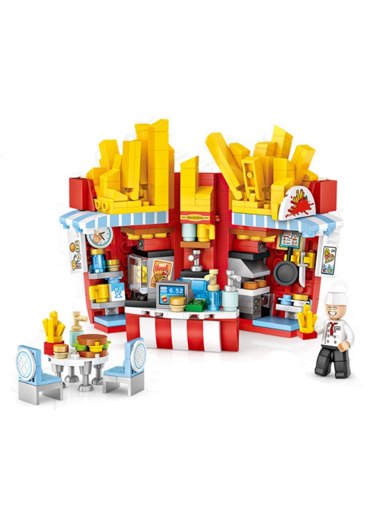 Loquat 463pcs Potato Chip Shop Model Set Building Blocks Leisure Decompression Assembly Building Assembly Toys Children Adult Home Decorations - Image 2