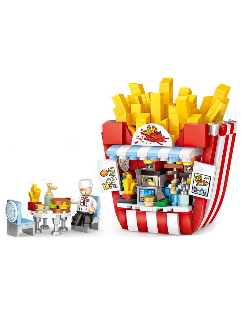 Loquat 463pcs Potato Chip Shop Model Set Building Blocks Leisure Decompression Assembly Building Assembly Toys Children Adult Home Decorations - Image 1
