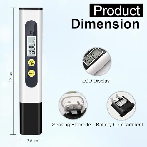 GLUN® Water Quality Tester Device, Pack of 1 Accurate & Reliable TDS Meter, 0-9990 ppm, Ideal Water Test Meter for Drinking Water, Aquariums or Other - Image 2