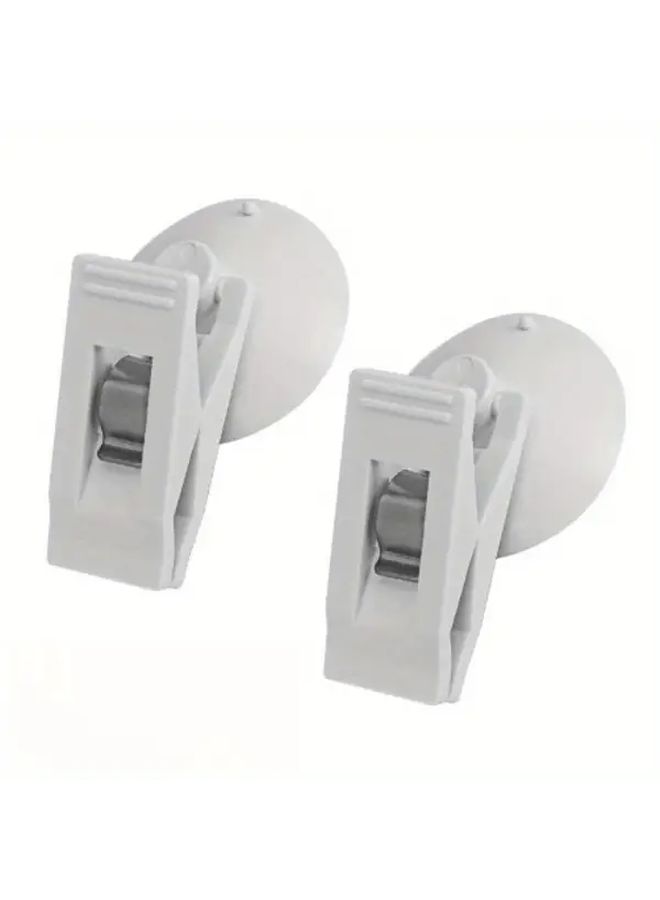 White 2Pcs Car Suction Cup Clips For Document Organizer Shade Fixing - Image 4