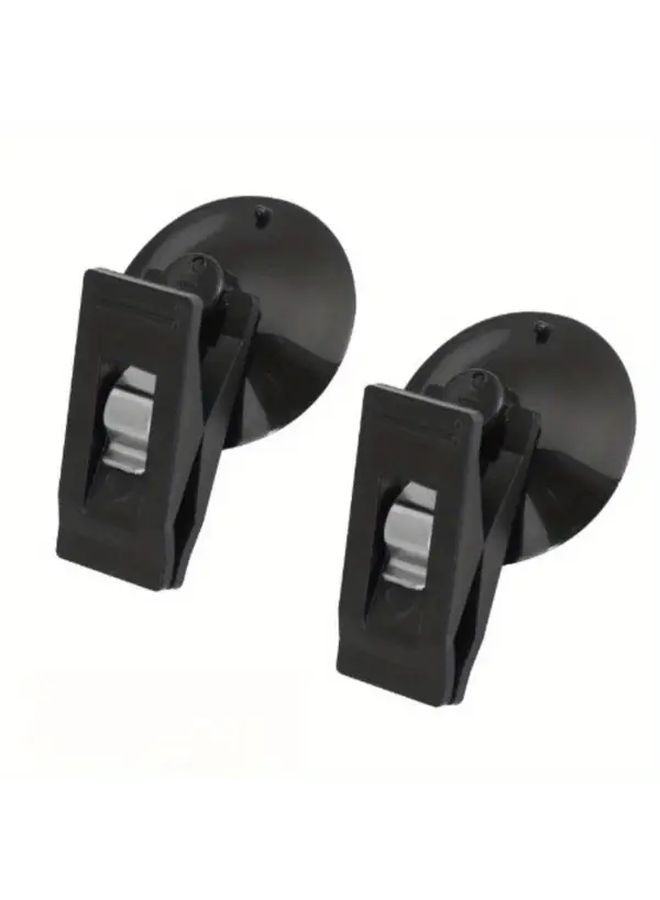 White 2Pcs Car Suction Cup Clips For Document Organizer Shade Fixing - Image 5