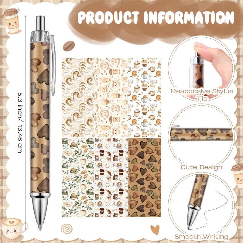 Gilprop 54 Pcs Coffee Theme Gifts 6 Pads Sticky Notes Memo Note 12 Cute Ballpoint Pens 36 Coffee Cup Shaped Paper Clips Bookmarks for Office Supplies Party Favor Coworker Employee Staff Team Gifts - Image 3