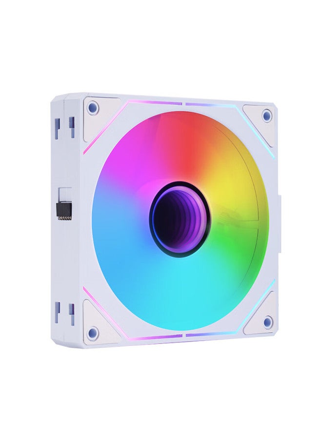 Play Jia Wanjia Xingchen Pro Building Block Fan, White Forward Single Pack, 12cm Water Cooling Case Fan Module, Wireless Splicing/argb Synchronized Lighting/pwm Temperature Control - Image 5