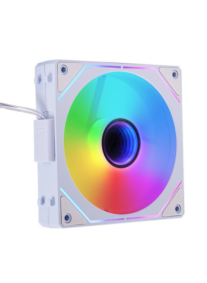 Play Jia Wanjia Xingchen Pro Building Block Fan, White Forward Single Pack, 12cm Water Cooling Case Fan Module, Wireless Splicing/argb Synchronized Lighting/pwm Temperature Control - Image 3