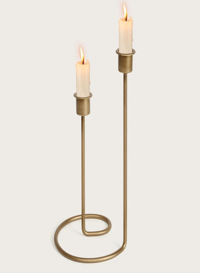 SUJUN Modern Twisted Metal Candle Holder, Gold Taper Candlestick Centerpiece for Table Décor, Wedding, Holiday & Housewarming Gift - Image 2