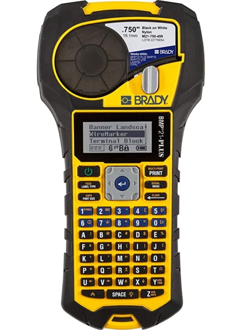 Brady BMP21-PLUS Handheld Label Printer with Rubber Bumpers, Multi-Line Print, 6 to 40 Point Font - Image 1