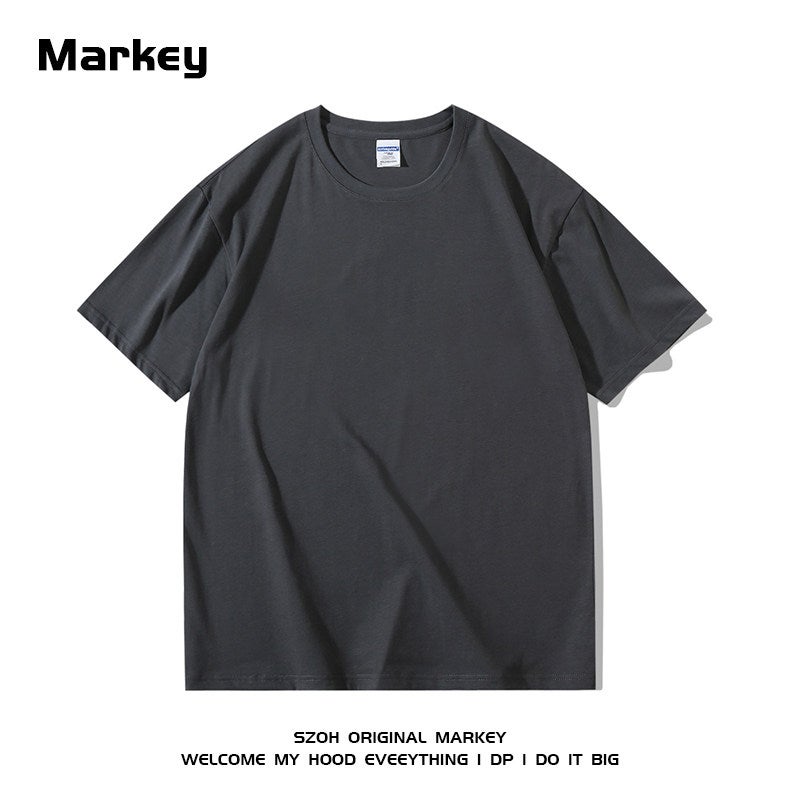 270G American heavy cotton white base t-shirt men's summer ins fashion brand street loose oversize short-sleeved - Image 2