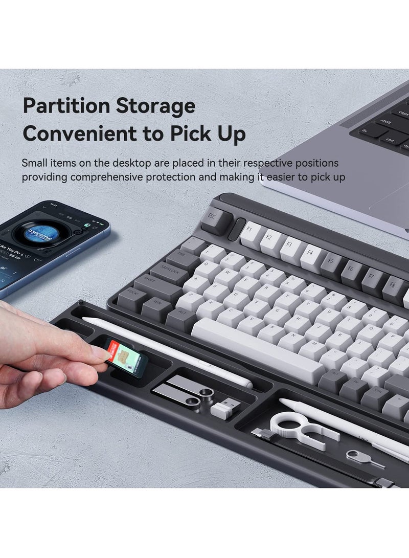 Keyboard Wrist Rest Pad with Desktop Partition Storage Case, Ergonomic Soft Memory FoamN Anti-Slip Rubber Base, for Computer Keyboard, Laptop, Office, Home - Image 2