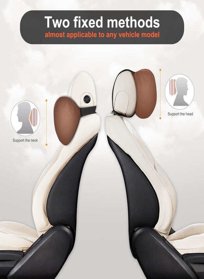 RWSEFK 2Pcs Car Neck Pillow, Super Soft Du-Pont Bio Cotton Neck Pillow for Driving, Suede Fabric Car Headrest Pillow, Make Your Driving More Comfortable, Suitable, Traveling (Mocha Brown) - Image 5