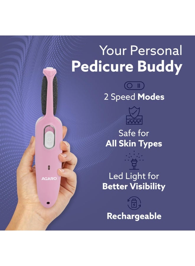 AGARO CR1717 Electric Callus Remover with 2 Replaceable Heads – Rechargeable Foot Scrubber for Dead Skin & Cracked Heels | Pedicure Machine with 120 Minutes Runtime - Image 3