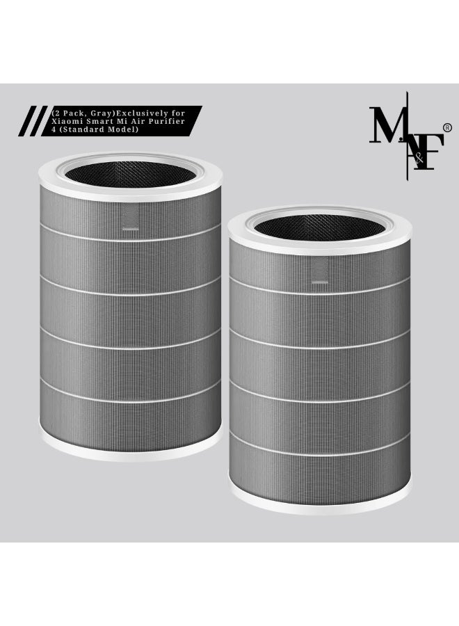 M.A&F's 2 Pack All-in-One Replacement Filter Set for Xiaomi Mi Smart Air Purifier 4 | True HEPA H13 + Activated Carbon | 3-Layer Filtration for Clean, Safe Air - Not for 4 Pro/4 Lite/4 Compact/Elite - Image 1