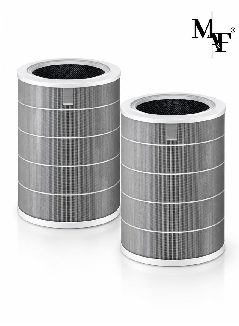M.A&F's 2 Pack All-in-One Replacement Filter Set for Xiaomi Mi Smart Air Purifier 4 | True HEPA H13 + Activated Carbon | 3-Layer Filtration for Clean, Safe Air - Not for 4 Pro/4 Lite/4 Compact/Elite - Image 1