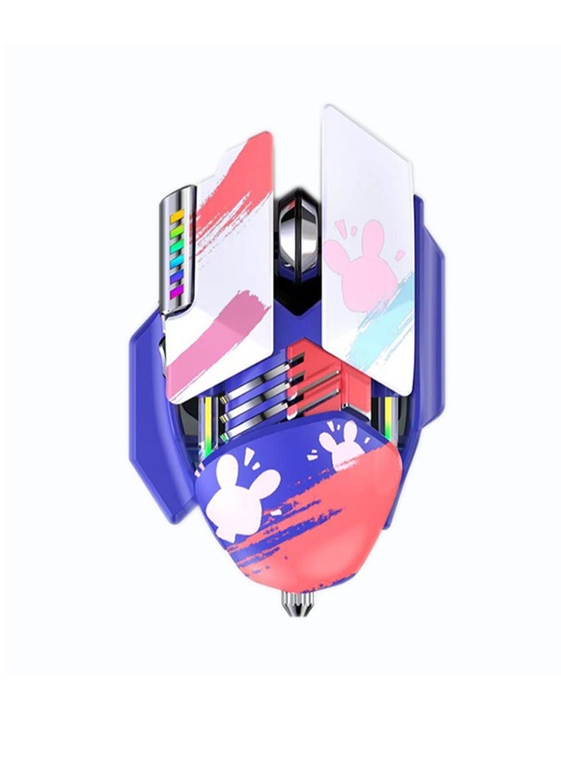 M7 Gaming Mouse, 2.4G Wireless Programmable Bluetooth Mouse, Compact And Lightweight Mechanical Mouse, Sturdy And Durable Programming Computer Mouse, (1pc, Blue And White) - Image 1