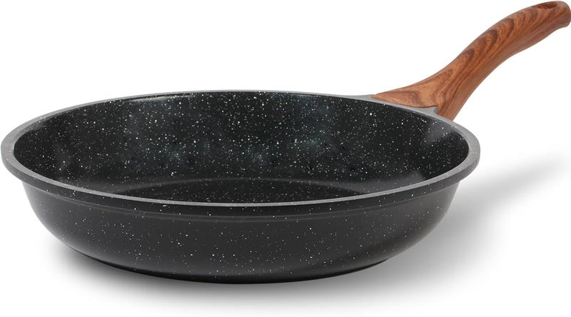 ESLITE LIFE Nonstick Ceramic Frying Pan Skillet, Non-Toxic Egg Omelette Kitchen Cooking Pans Compatible with All Stovetops (Gas, Electric & Induction), PTFE & PFOA Free (Black, 8'') - Image 1