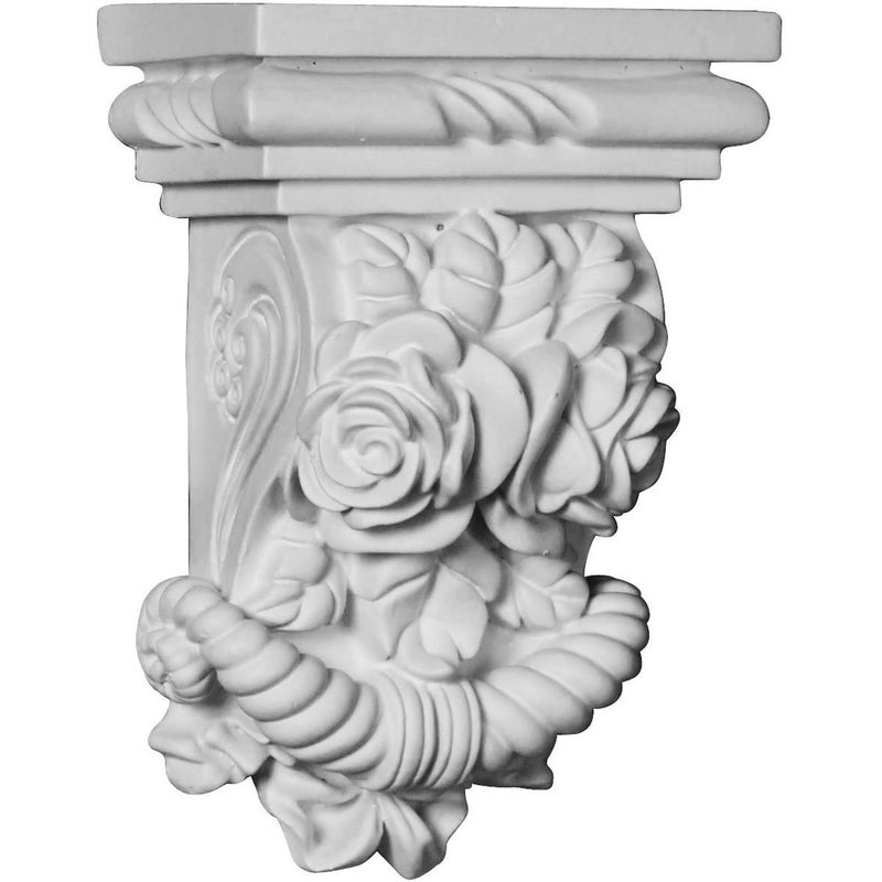 Ekena Millwork Endurathane Rose Corbel, 3 7/8"W x 2 1/4"D x 5 3/4"H, Factory Primed - Image 1