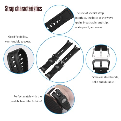 XIW Compatible for 10631626 Casio Proterk PRG-240 PRG-40 Pro terk Resin Watch Band Replacement for men Wirstband Strap women Bracelet, Silver Buckle - Image 3