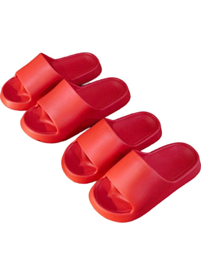 GUOLUOFEI Stepping-On Eva Wedding Slippers For Men And Women, Summer Red Festive Zodiac Year High-End Dowry, Red, Size 38-39 - Image 2